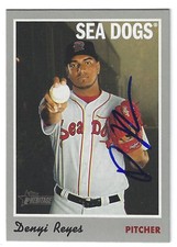 DENYI REYES PORTLAND SEA DOGS SIGNED MINOR CARD BALTIMORE ORIOLES NEW YORK METS