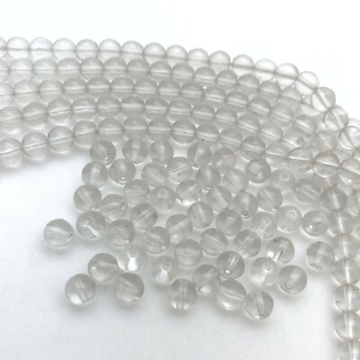 Vintage Translucent Clear Round Czech Glass Beads (6mm) (CCG5)