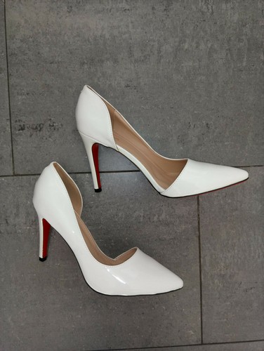 Zapatos tacon aguja fiesta charol blanco | eBay