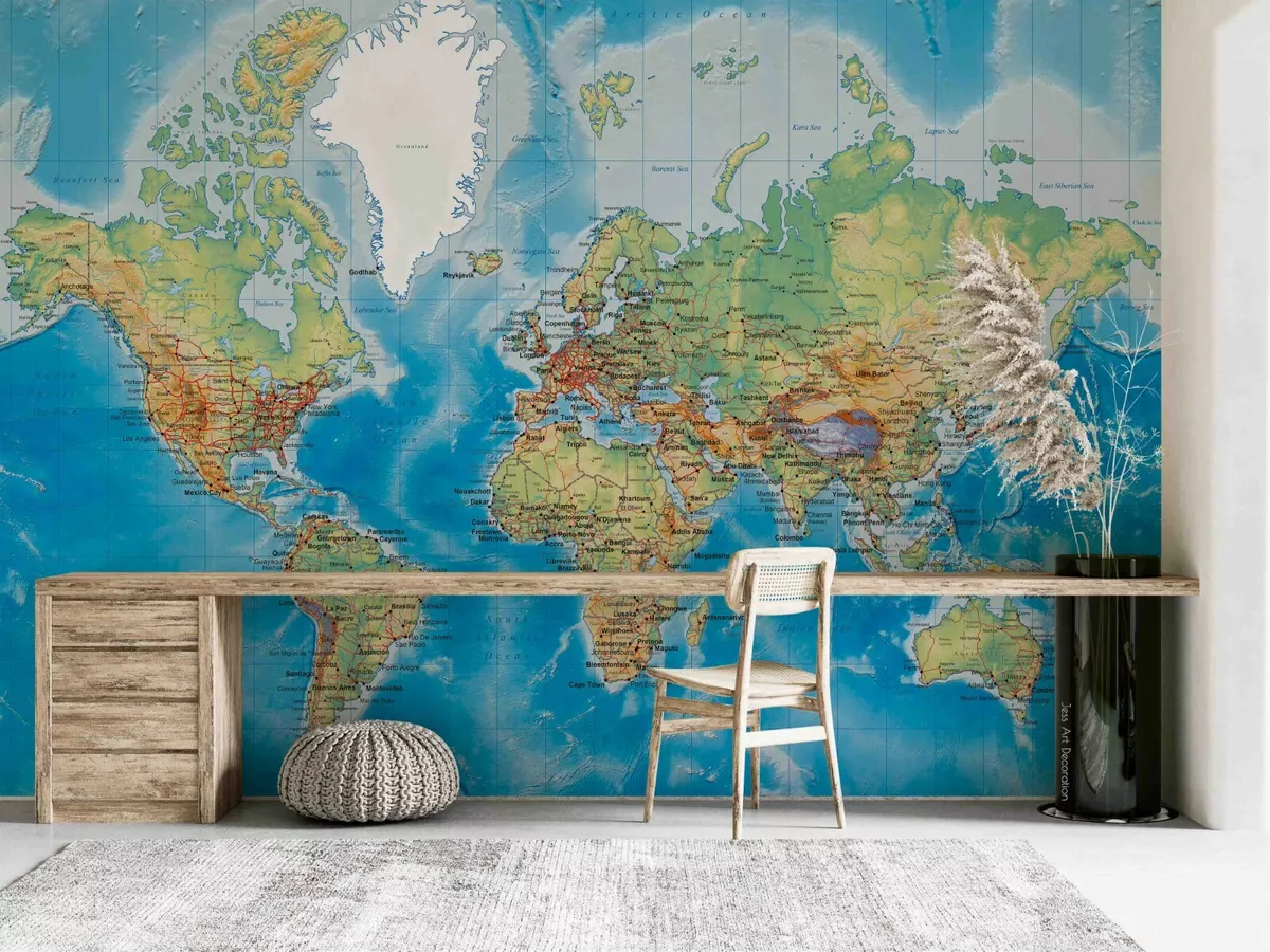 3D World Map Wallpaper