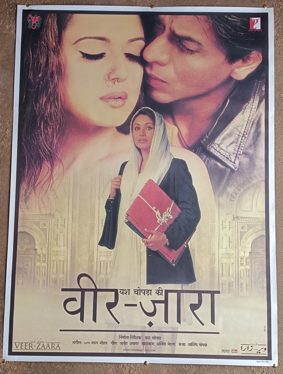 Veer-Zaara 2004 sheet poster India Bollywood Shah Rukh Preity
