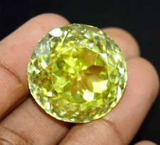 165.50 Ct Yellow Color Natural Quality AAA HUGE Zircon Round Cut Loose Gemstone