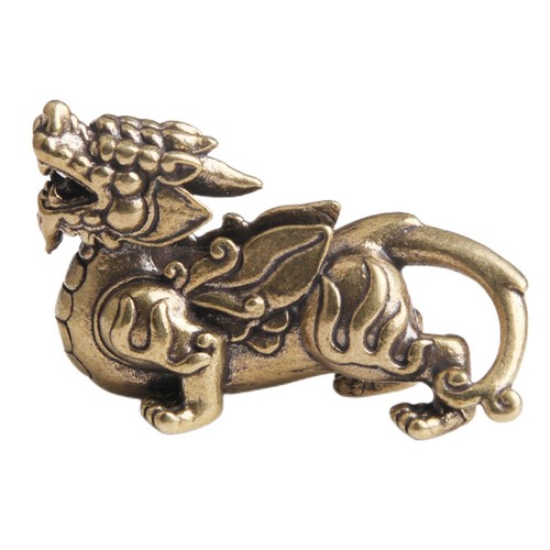1PC Brass Feng Shui Pi Yao Statue Animal Sculpture Figurine Copper Decor - Picture 4 of 8
