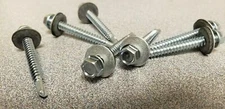 12-14 X 1-1/2" Unslotted Indented Hex Washer Head Tek Screw With Neoprene Washer
