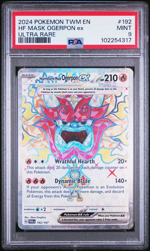 Hearthflame Mask Ogerpon ex graded PSA 9 for sale on eBay