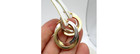 14K Yellow & White Gold  Crisscross Intertwined Double Hoop Earrings [E128] — photo 5