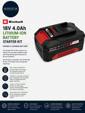Einhell 18V 4.Ah Lithium Ion Battery Starter Kit Power X Change Charger