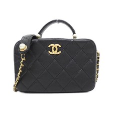 Chanel As5409 Lambskin Faux Pearl Bag Women Black One Size