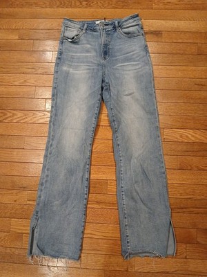 Womens Jeans RISEN size 13/31 Blue Classic  With Slits On Ankles