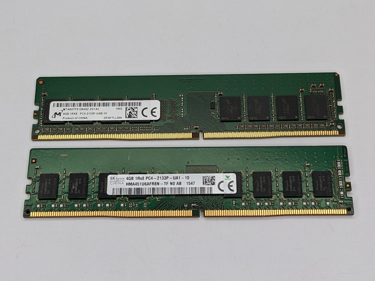 SK Hynix / Micron 8GB (2x4GB) 2Rx8 PC4-2133P DDR4 Desktop Memory