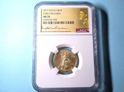 2017 GOLD $10 AUGUSTUS ST GAUDENS AMERICAN EAGLE 1/4 OZ NGC MS 70