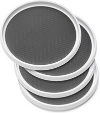 Set of 4, 10 Inch Non-Skid Lazy Susan Organizers - Turntable Rack for Cabinet,