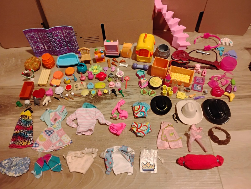Doll Clothing & Accessories Lot Barbie, Lalaloopsy, Polly Pocket, Etc