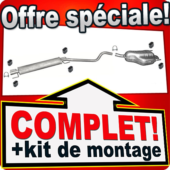 Ligne d'échappement pour Opel Astra H 1.6 et 1.8 essence avec silencieux arrière central hachback