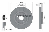 2X Textar Bremsscheibe 92283503 Passend FüR Nissan Renault