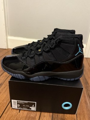 Air Jordan 11 Men's Basketball Shoes Retro Black, Gamma Black/Blue, Size 9