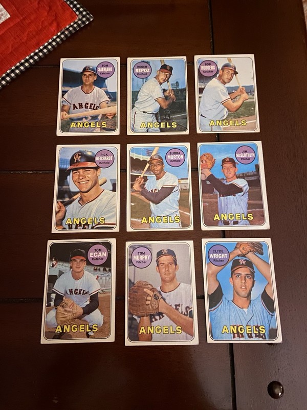 1969 Topps Baseball California Angels Lower Grade Lot (9 Cards) #78 - High #583
