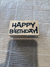 Wood Mounted Rubber Stamp Happy Birthday