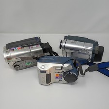 3 Vintage Digital Camcorders Untested -Sony Handycam TRV260, Canon ES840, Mavica