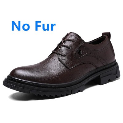 Men's Leather Dress Shoes Business Soft Sole Versatile Lace-Up Lightweight Shoes