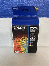 Epson Genuine 252XL Black 252 Cyan Magenta Yellow Ink Set T252XL-BCS 1/25 Sealed
