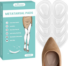 Metatarsal Pads for Women 4 Pairs Shoe Inserts , Invisible Ball of Foot Cushion