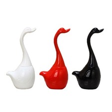 Swan Shape Toilet Brush Bathroom Accessories Ceramic Base Plastic Handle Clean