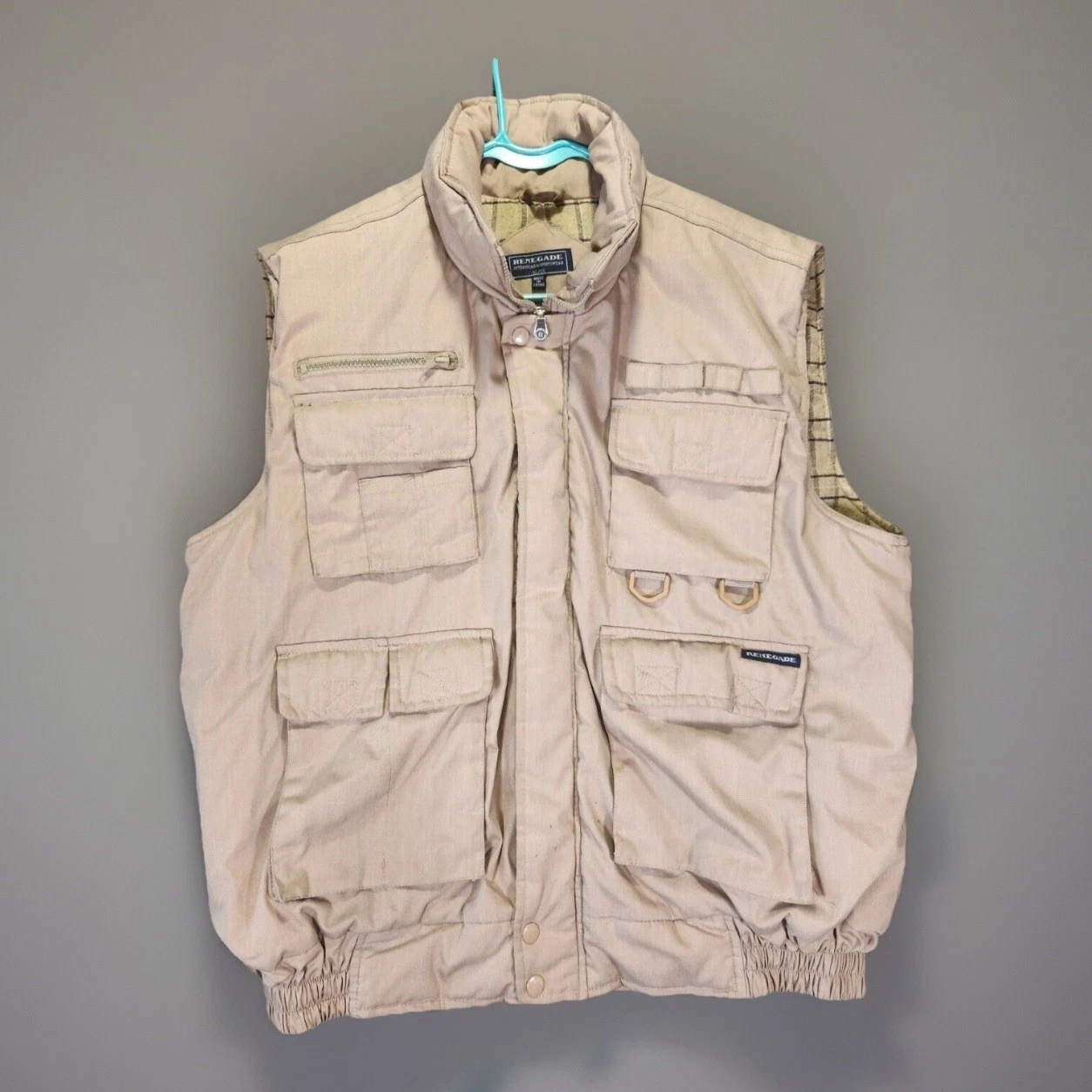 Renegade Outdoor Safari Fishing Hunting Vest Tan XL Multi Pocket Utility Outdoor