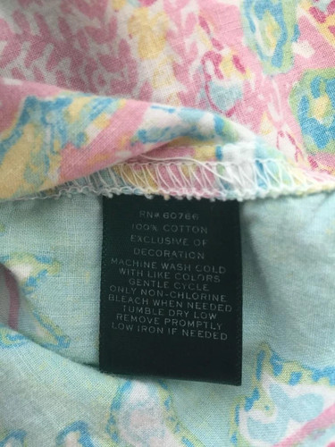 LRL Ralph Lauren pj TOP ONLY size M blue pink paisley floral shirt button up - Picture 6 of 6