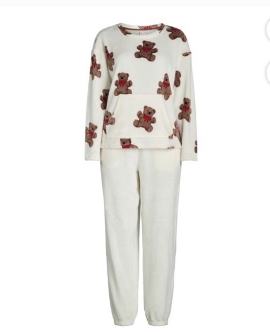 Joyspun Women’s Multi Colored 2 PC Plush Pajama Set Size Medium NWT