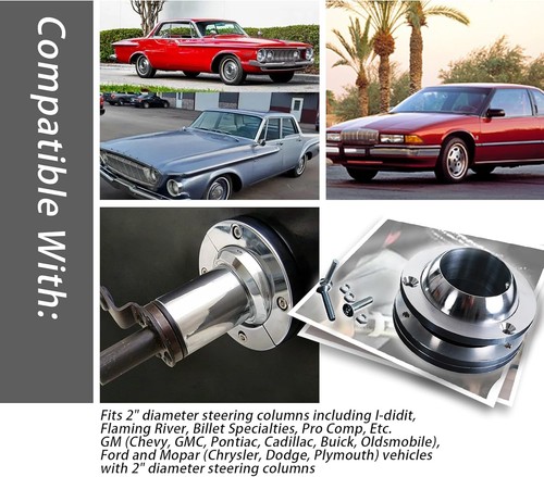 Billet Aluminum Steering Column Swivel Floor Mount for 2" Columns SBC BBC 350US - Picture 2 of 8