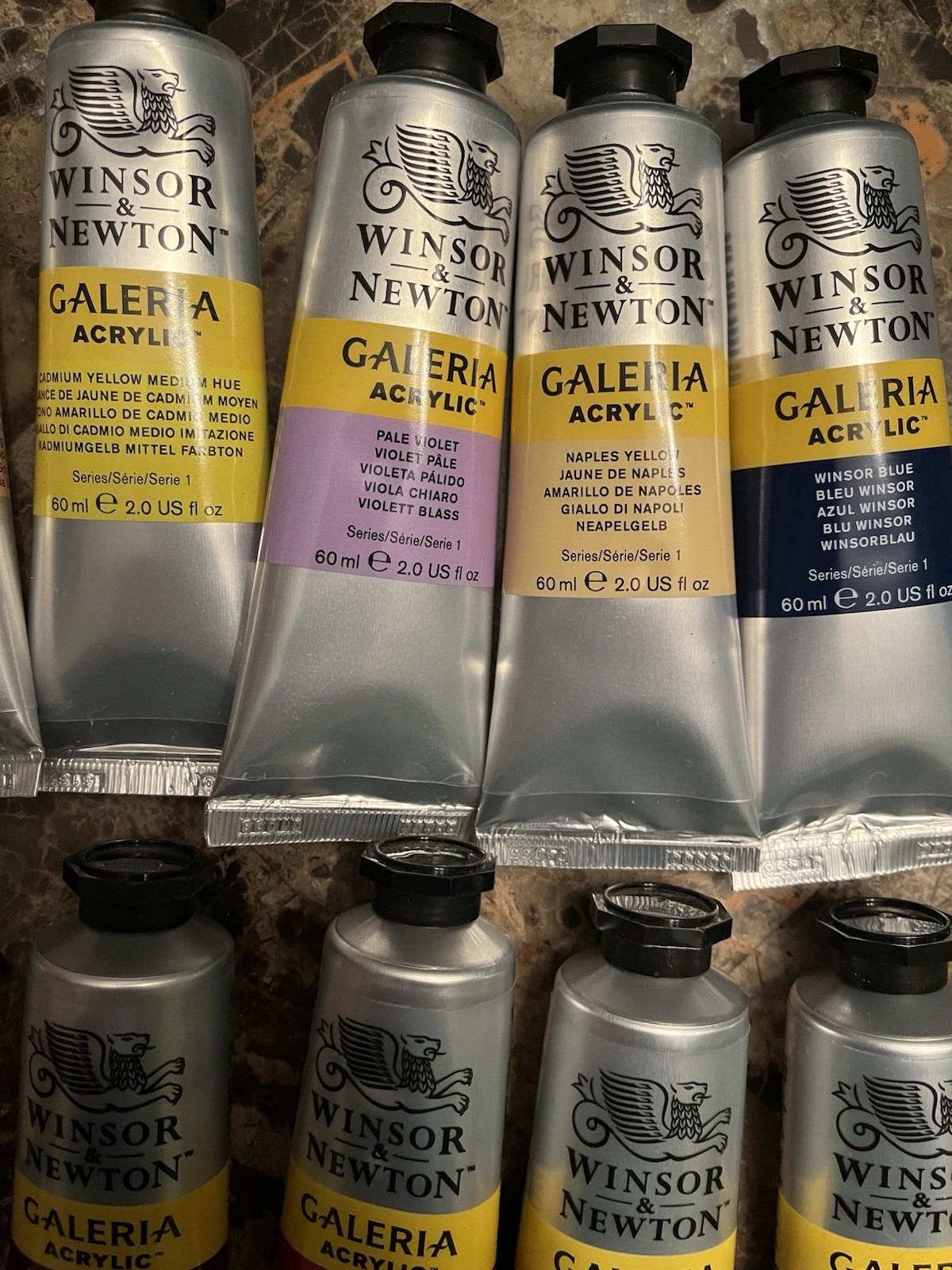 Winsor & Newton Galeria Acrylic Paint Set - Lot Of  18 x 60ml (2oz) Tubes
