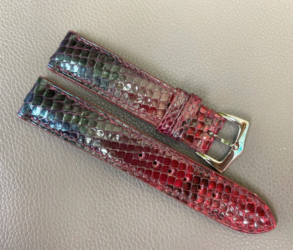 Correa de reloj de piel de serpiente genuina si 10..15 16 17 18 19 20 21 22 23 24 25 26 mm Foto 2 de 4