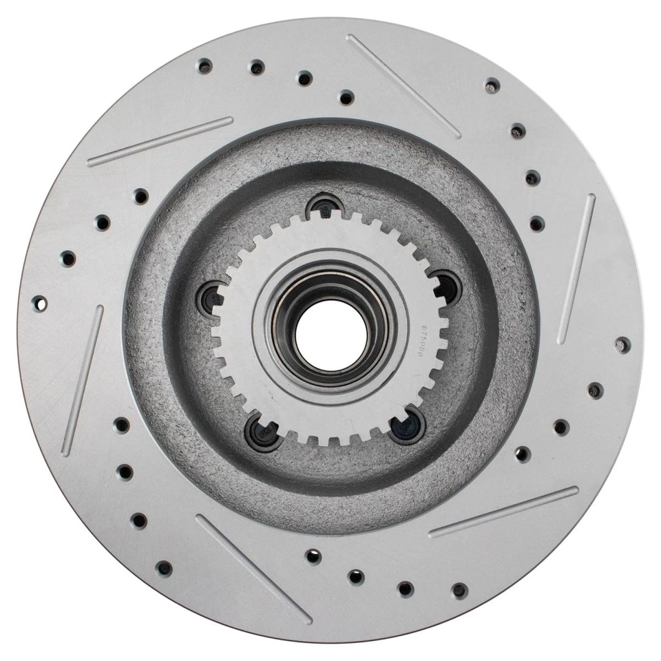 Front Performance Drilled Slotted & Coated Disc Brake Rotor Pair for GM - Image 4 of 4