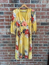 ELIZA Woman Dress Yellow FLORAL  sz 0