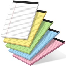 5Pack Note Pads 5x8,Legal Pads Multicolor College Ruled Legal Pads