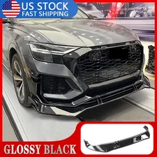 For Audi Q8 Base 19-2024 Gloss Black Front Bumper Lip Spoiler Splitters Bodykit