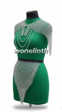 Medieval Aluminum Chainmail Body Harness Dress Silver Gothic Festival Rave Jewel