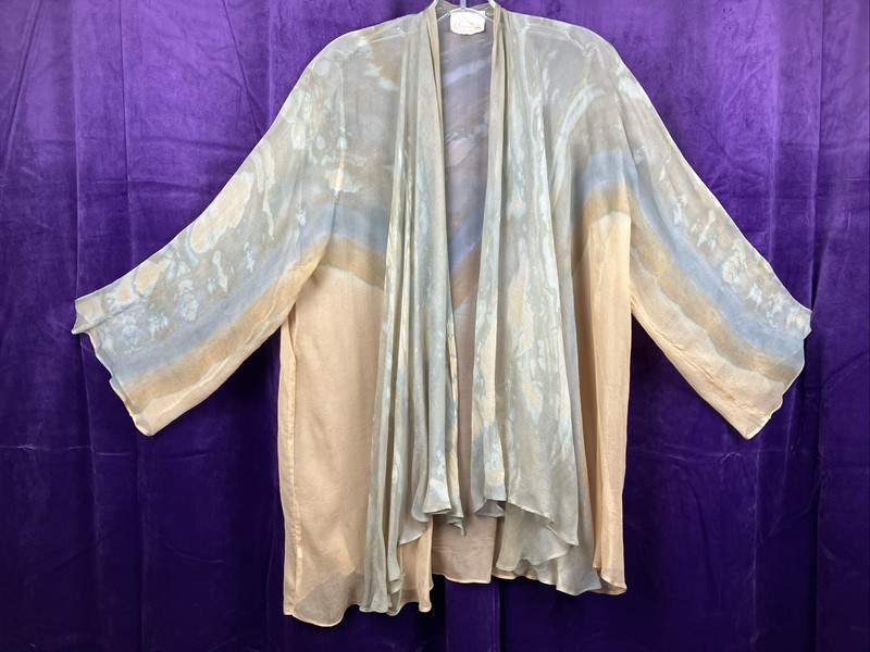 NWOT ARTWEAR Silk Hand Painted Lagenlook Nomads Of The Desert Tunic Cardigan