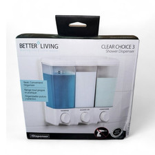 Better Living Clear Choice 3 Wall Mounted Shower Dispenser White/Clear not used