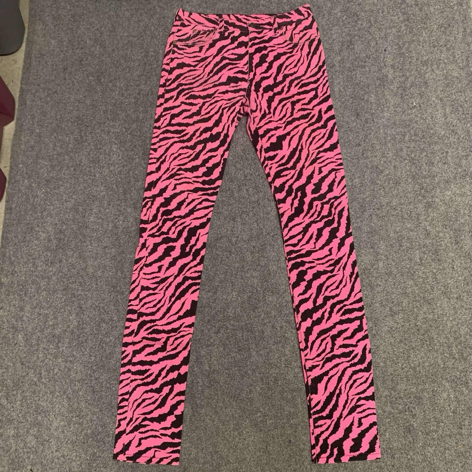 Jean skinny GUCCI rose et noir tigre taille 34 x 36 stretch classique logo 5 poches