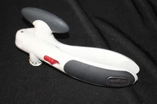 Zyliss Manual Hand Crank Locking Can Opener White/Black/Red EUC CLEAN!