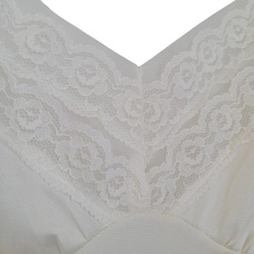 Vintage Movie Star Full Slip 38 White Nylon Shadow Lace Hem Bridal Coquette Boho
