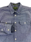 Eddie Bauer Men's Classic Fit Heavy Chambray Cotton Blue Work Shirt Large