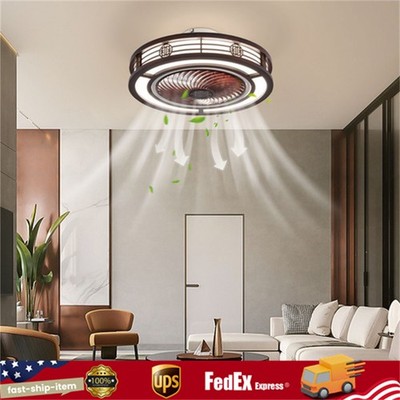 20'' Ceiling Fans+Light,Flush Mount Fandelier +Remote, Dimmable/Wind Speed/Timer