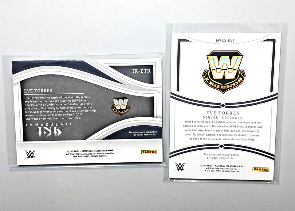 2023 Immaculate Collection, 2024 National Treasures EVE TORRES 1/1 PLATINUM AUTO - Image 2 of 2