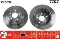 2X Bremsscheibe TRW DF3092 FüR Impreza GF Legacy GC Forester Station Wagon GD 2