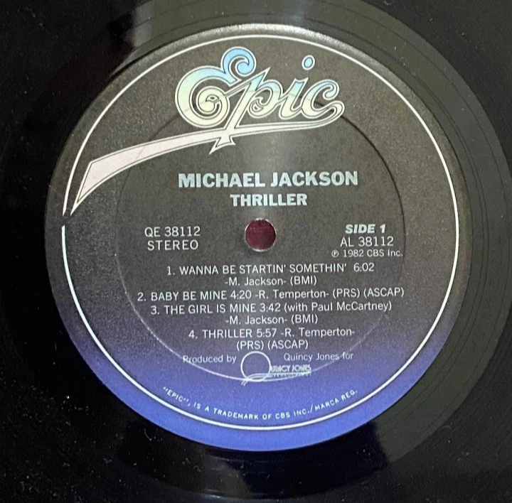 Thriller by Michael Jackson [First Pressing] RARE and ORIGINAL LP Vinyl Record - Image 3 of 4
