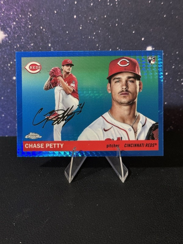 2025 Topps Chrome Platinum Blue Prism Refractor #271 Chase Petty RC Rookie Reds