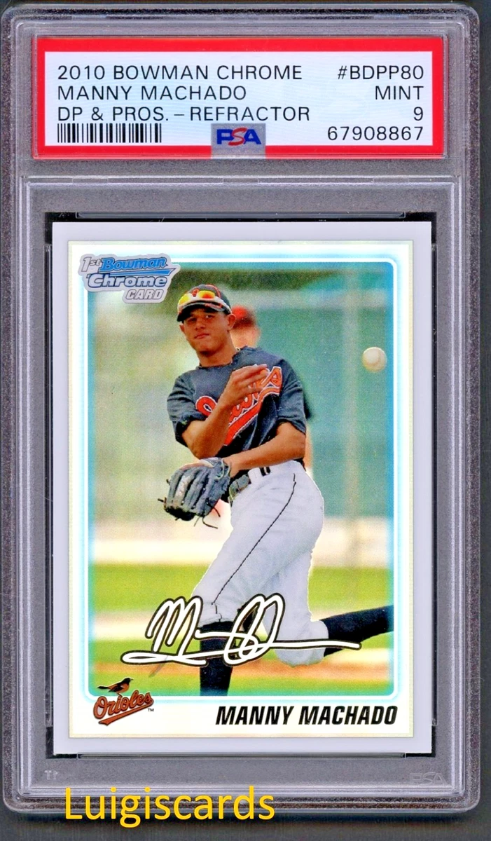 Bowman Manny Machado 2010 Season Baseball Sports Trading Cards
